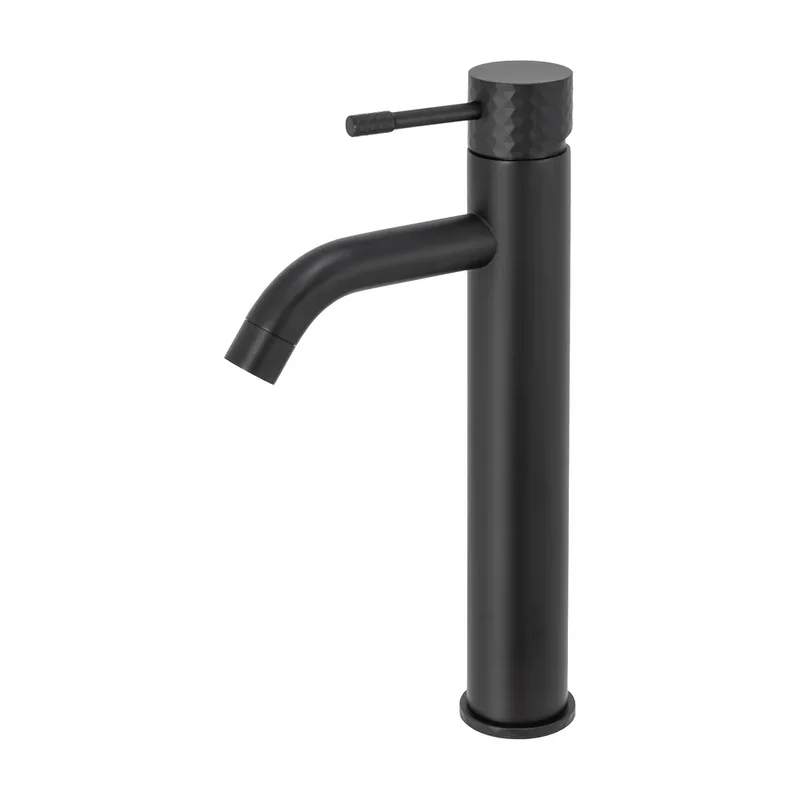 Grifo de lavabo alto monomando con maneta luxury en negro mate Oda de Valaz