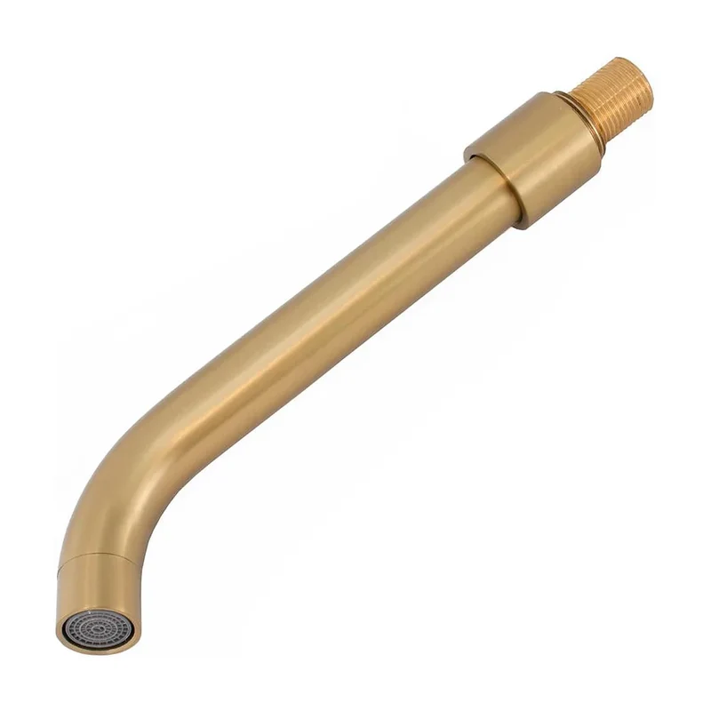 Ducha empotrada de bañera monomando de 3 vías con caño de 21 cm y rociador de 25 cm en oro mate y PVD Júcar de Valaz
