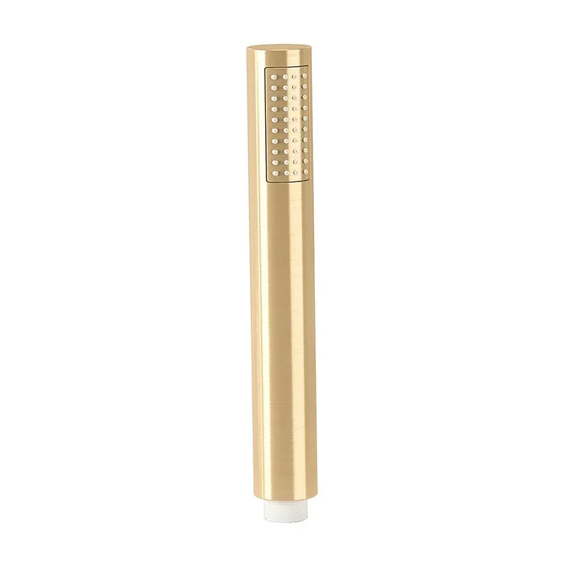 Ducha empotrada monomando a pared redonda con maneta luxury y rociador de 20 cm en dorado cepillado Ofin de Valaz