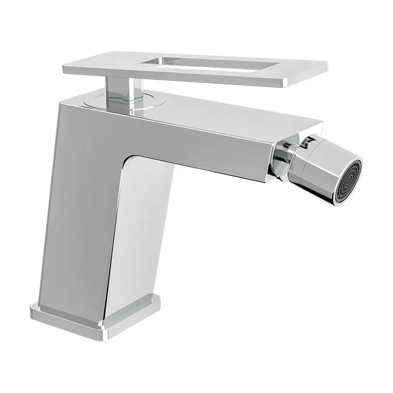 Grifo monomando para bidet cuadrado cromado con maneta hueca Cabrera de Valaz