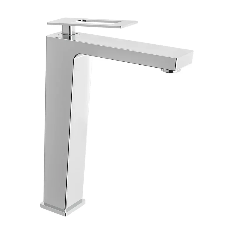 Grifo de lavabo alto monomando cuadrado con maneta hueca en cromado Cabrera de Valaz