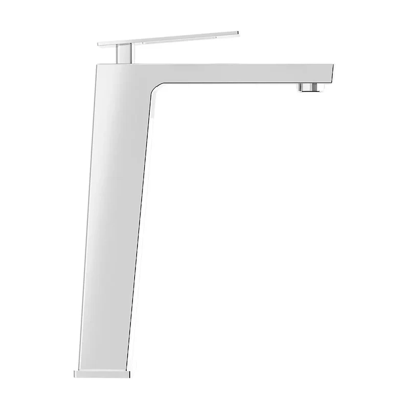Grifo de lavabo alto monomando cuadrado con maneta hueca en cromado Cabrera de Valaz