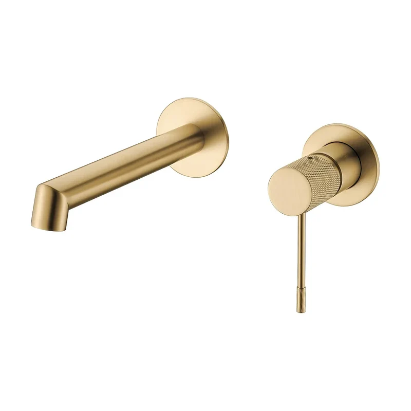 Grifo de lavabo empotrado monomando con maneta luxury en oro mate Torina de Valaz