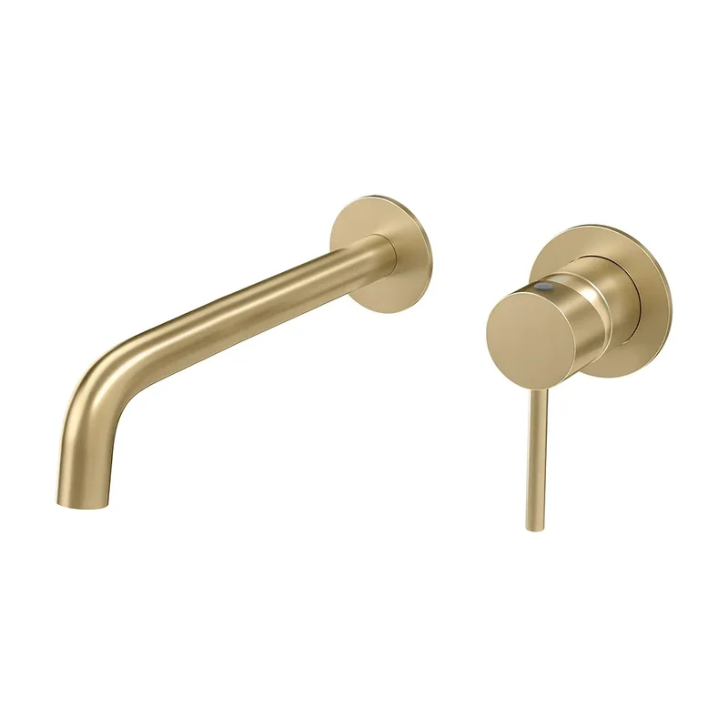Grifo de lavabo empotrado monomando con caño de 26 cm en oro mate Deva de Valaz