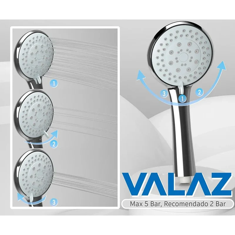 Columna de ducha monomando redonda cromada de 80 a 120 cm Jabalón de Valaz