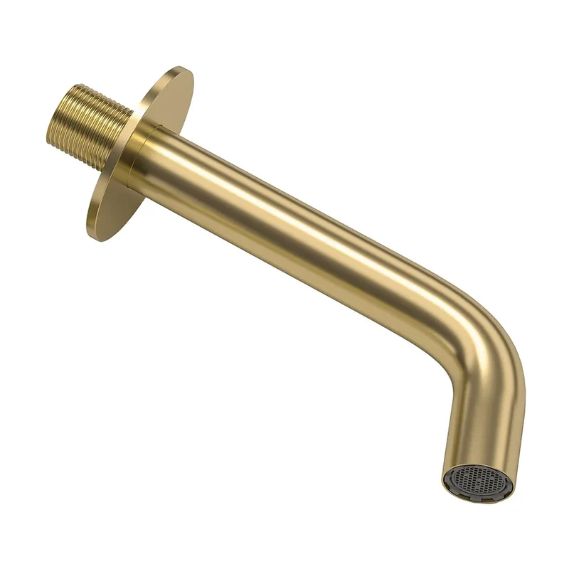 Caño de lavabo redondo empotrado 21 cm oro mate protección PVD de Valaz