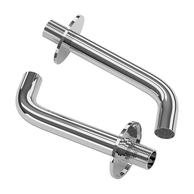 Caño de lavabo redondo empotrado 15 cm cromado para lavabo de Valaz
