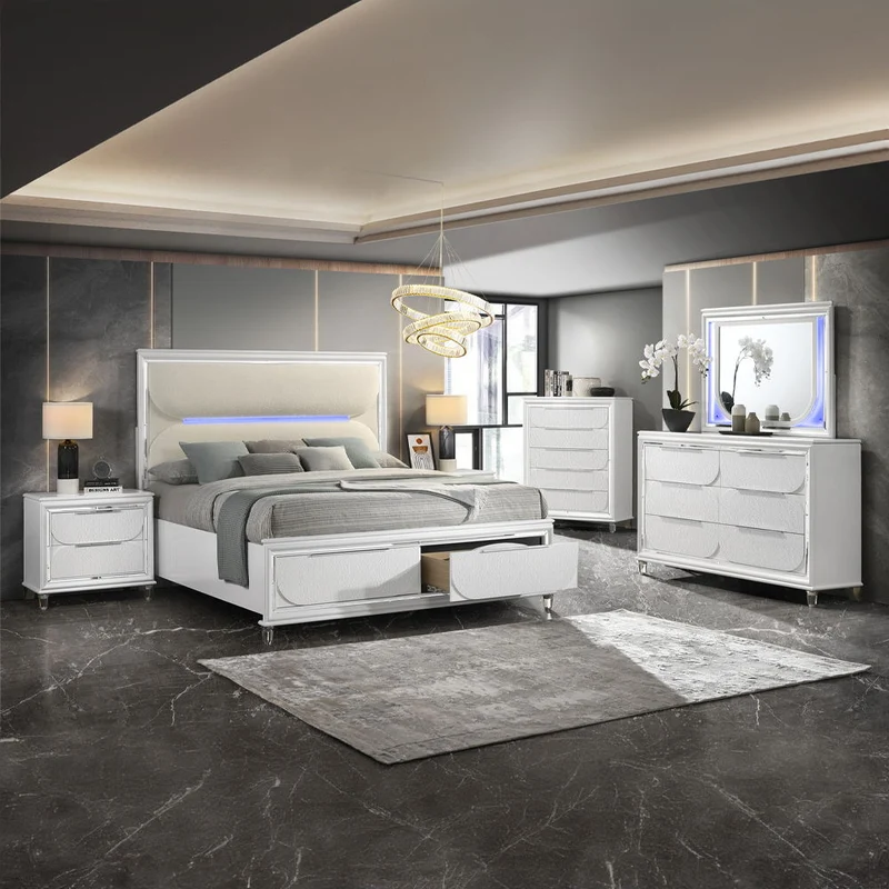 Tarian - Mirror With LED - Pearl White