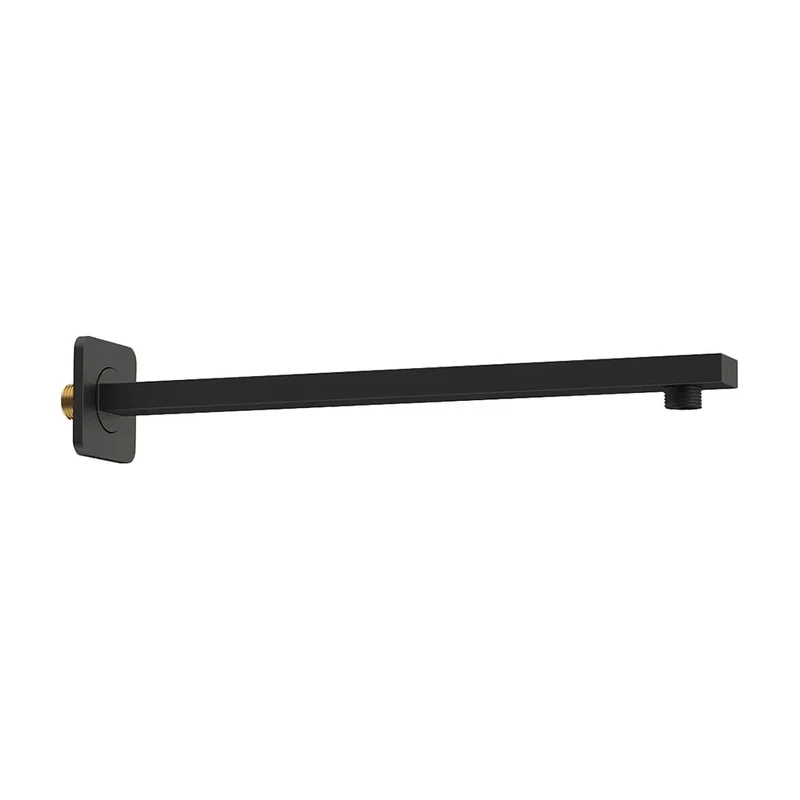 Ducha empotrada termostática a pared cuadrada con rociador de 20 cm en negro mate Eresma de Valaz