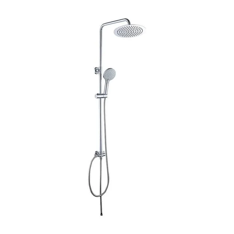 Barra de ducha cromada redonda ajustable 92 a 122 cm brazo rociador 350 mm rociador 20 cm de Valaz