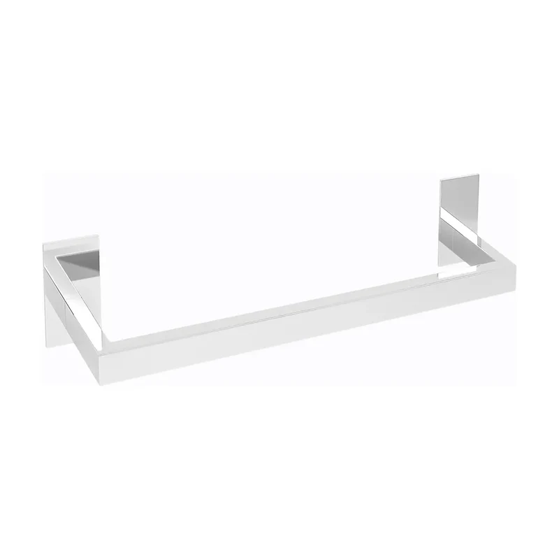 Toallero adhesivo sin taladro cuadrado 37 cm cromado para baño de Valaz