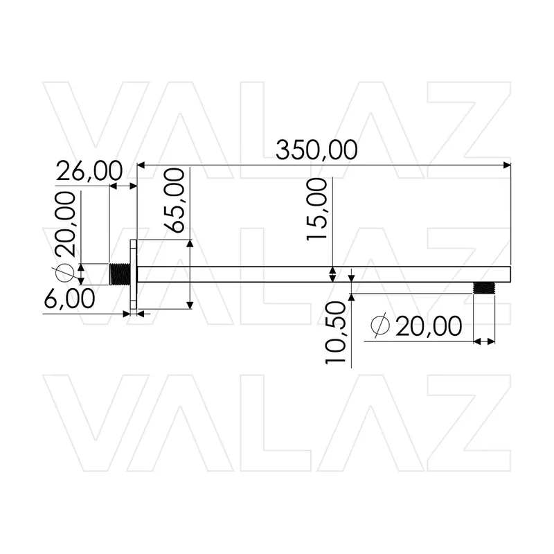 Soporte de pared cuadrado oro mate con protección PVD de Valaz
