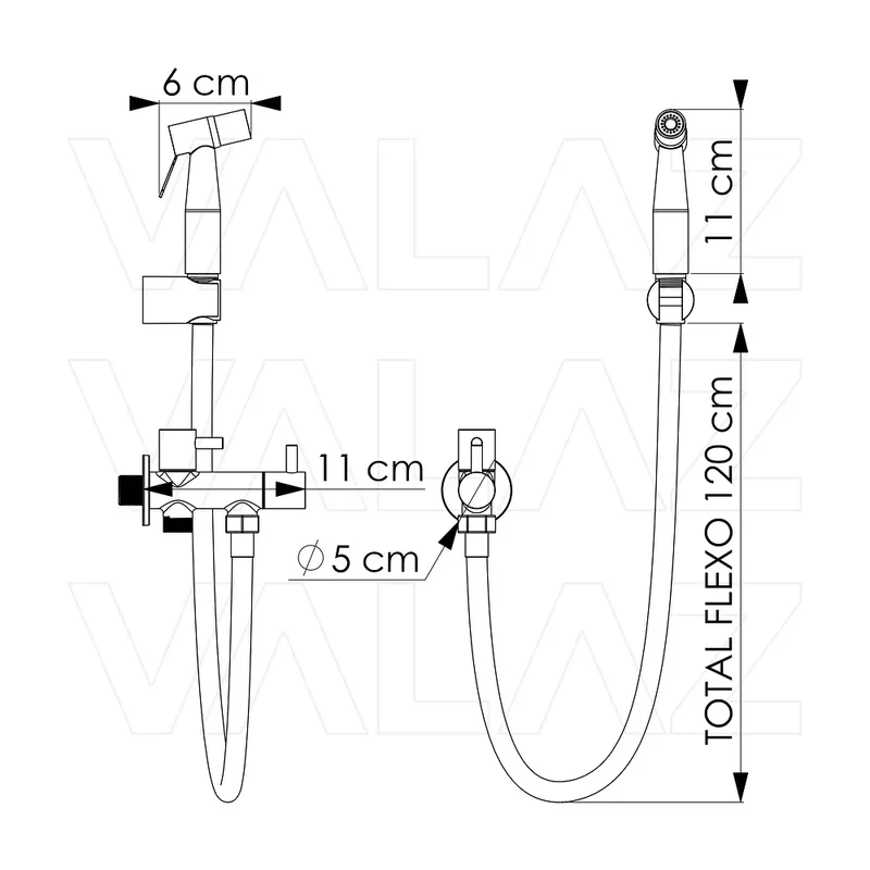 Grifo de bidet empotrado redondo de 1 vía, agua fría, en cromado Cabriel de Valaz
