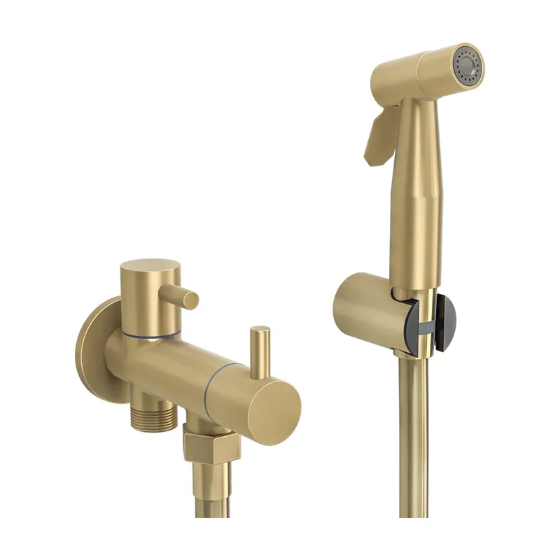 Grifo de bidet empotrado agua fría redondo 1 vía oro mate con protección PVD Cabriel Valaz