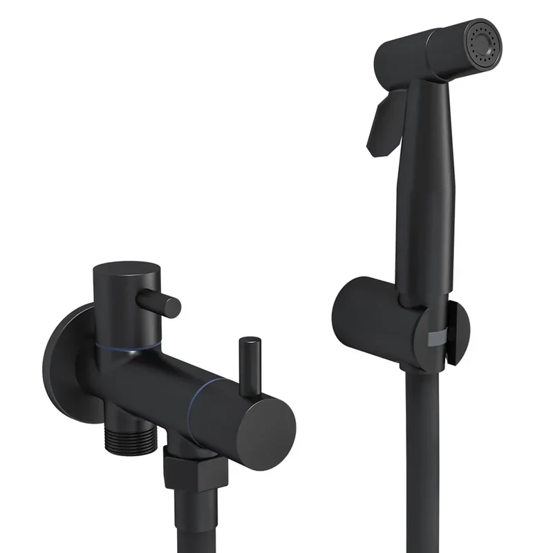 Grifo de bidet empotrado redondo de 1 vía, agua fría, en negro mate Cabriel de Valaz