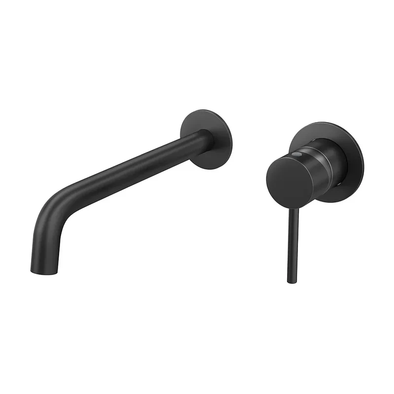 Grifo de lavabo empotrado monomando con caño de 26 cm en negro mate Deva de Valaz