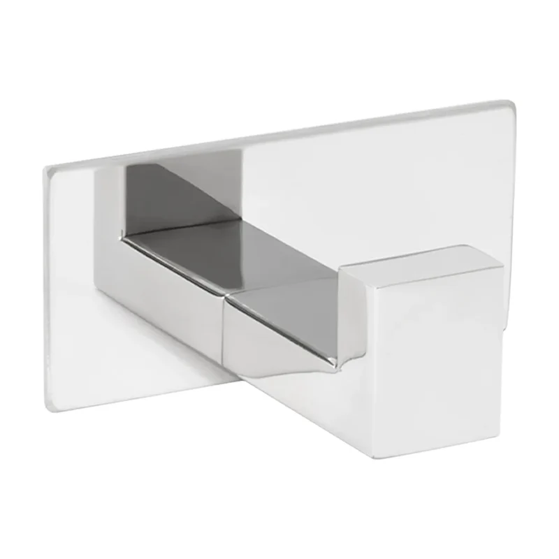 Percha cuadrada diseño moderno con acabado cromado instalación adhesiva sin taladro de Valaz