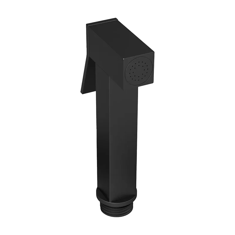 Grifo de bidé spray empotrado de diseño cuadrado con acabado negro mate de Valaz