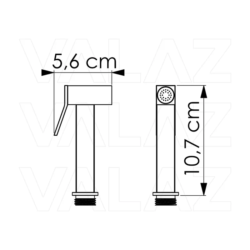Grifo de bidé spray empotrado de diseño cuadrado con acabado negro mate de Valaz