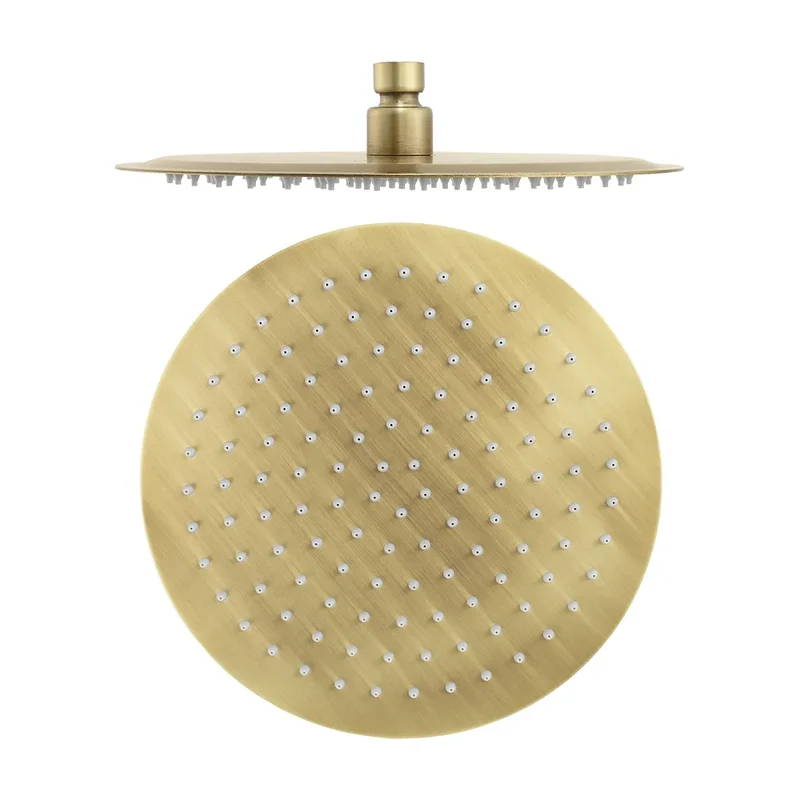 Rociador de ducha redondo vintage dorado envejecido 25cm de Valaz