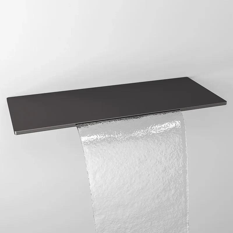 Caño cascada diseño elegante con salida en cascada y acabado negro mate TJ008 Valaz