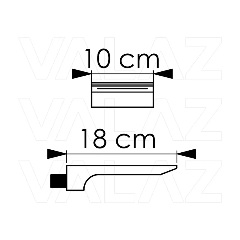 Caño de cascada moderno acabado negro mate con rosca 12 pulgada TJ007 Valaz
