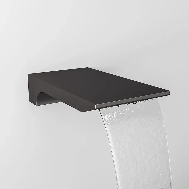 Caño de cascada moderno acabado negro mate con rosca 12 pulgada TJ007 Valaz