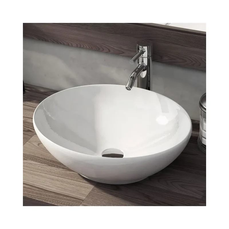 Lavabo Sobre Encimera Design Fossil Natura Blanco Brillo