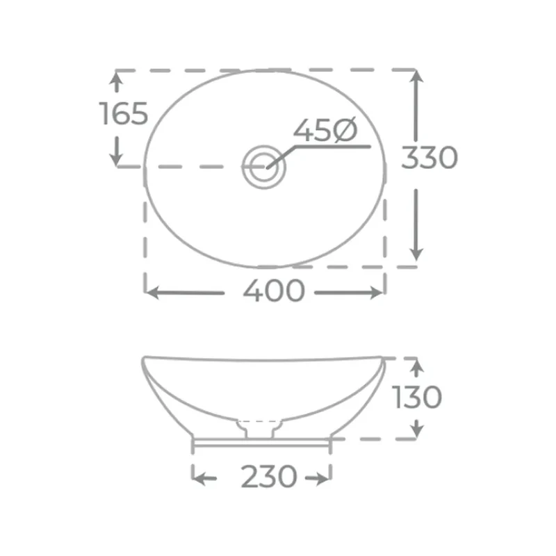 Lavabo Sobre Encimera Design Fossil Natura Blanco Brillo