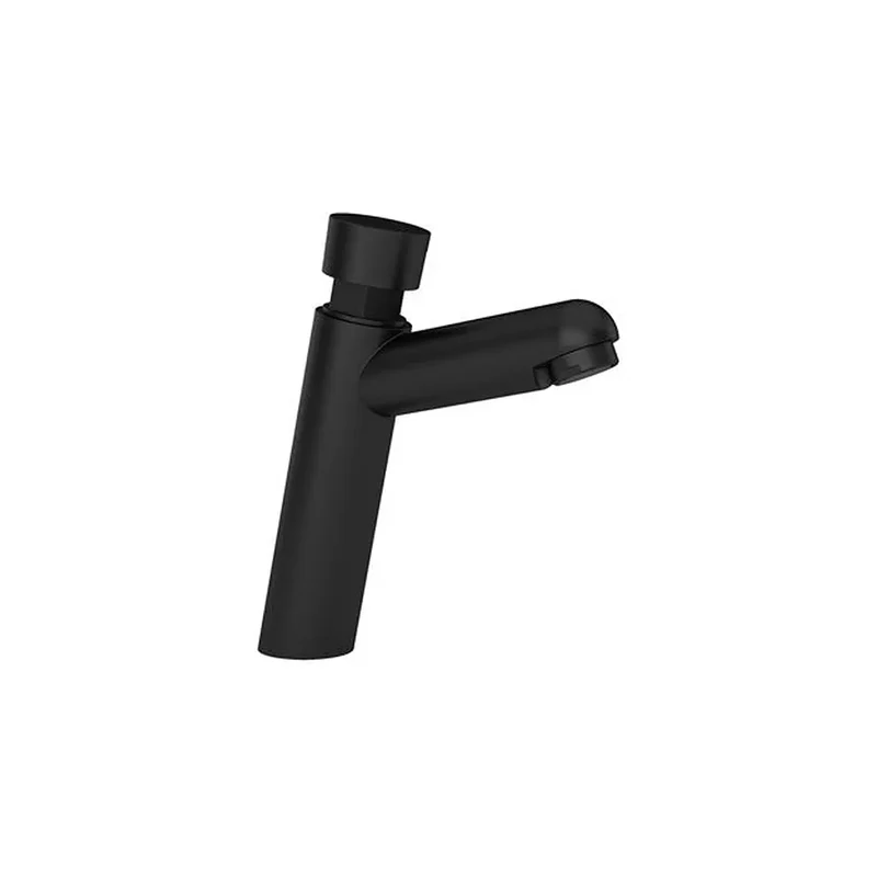 Grifo de lavabo con pulsador temporizador en negro mate Navia de Valaz