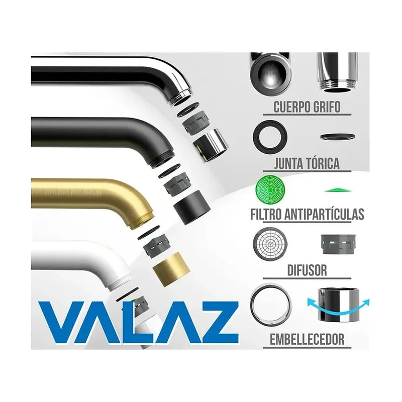 Grifo de lavabo empotrado monomando de 26 cm en oro rosa cepillado Guadiana de Valaz