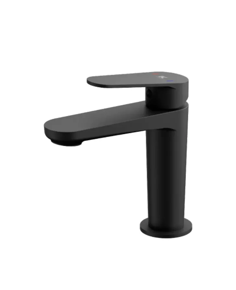 Grifo monomando para lavabo con cartucho cerámico de 26 mm acabado negro mate de latón Fine Källa
