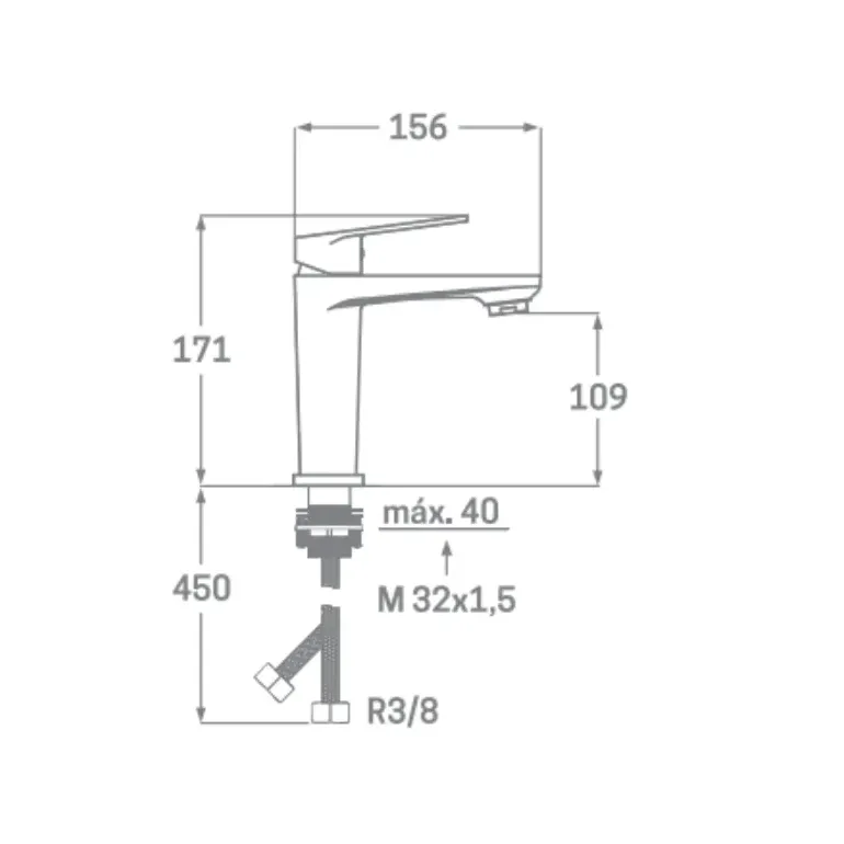 Grifo monomando para lavabo con cartucho cerámico y acabado cromado Fine Källa
