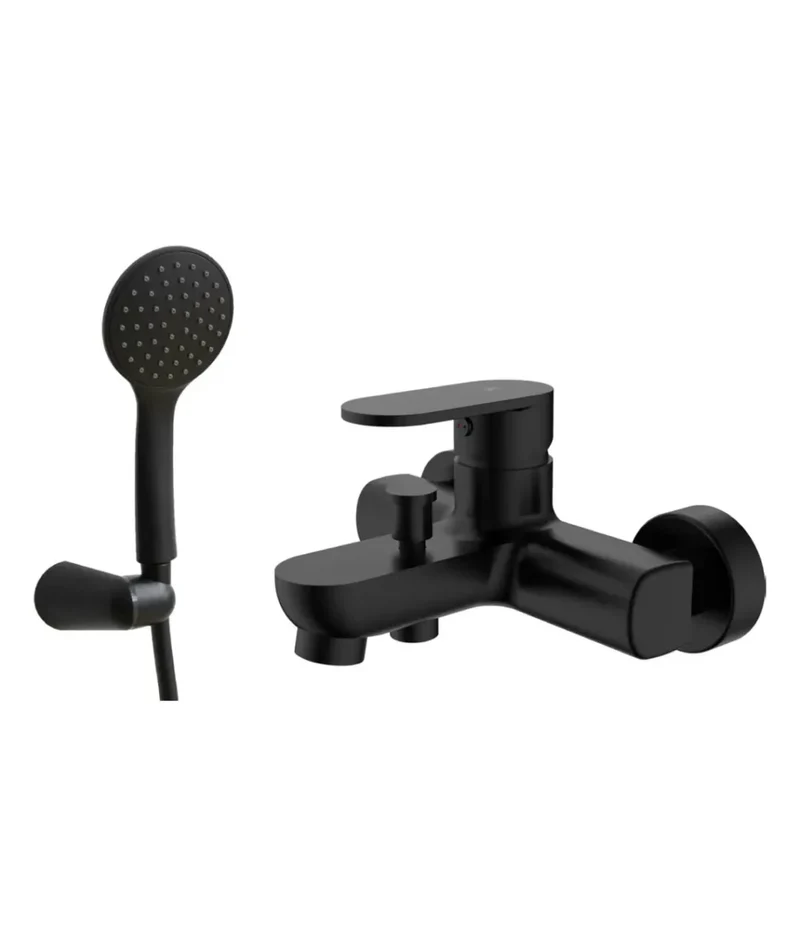 Grifo de ducha y bañera negro mate de latón Legend Källa