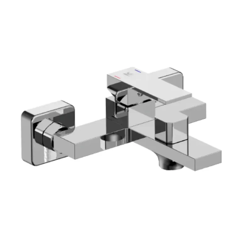 Grifo monomando para bañera y ducha de latón con acabado cromado Kubic Källa