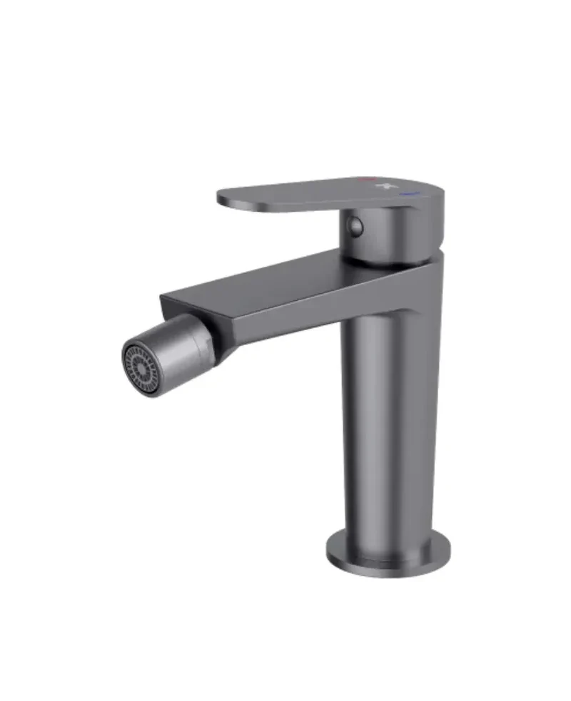 Grifo monomando de bidet con cartucho cerámico y acabado grafito, atomizador de latón Serie Fine Källa