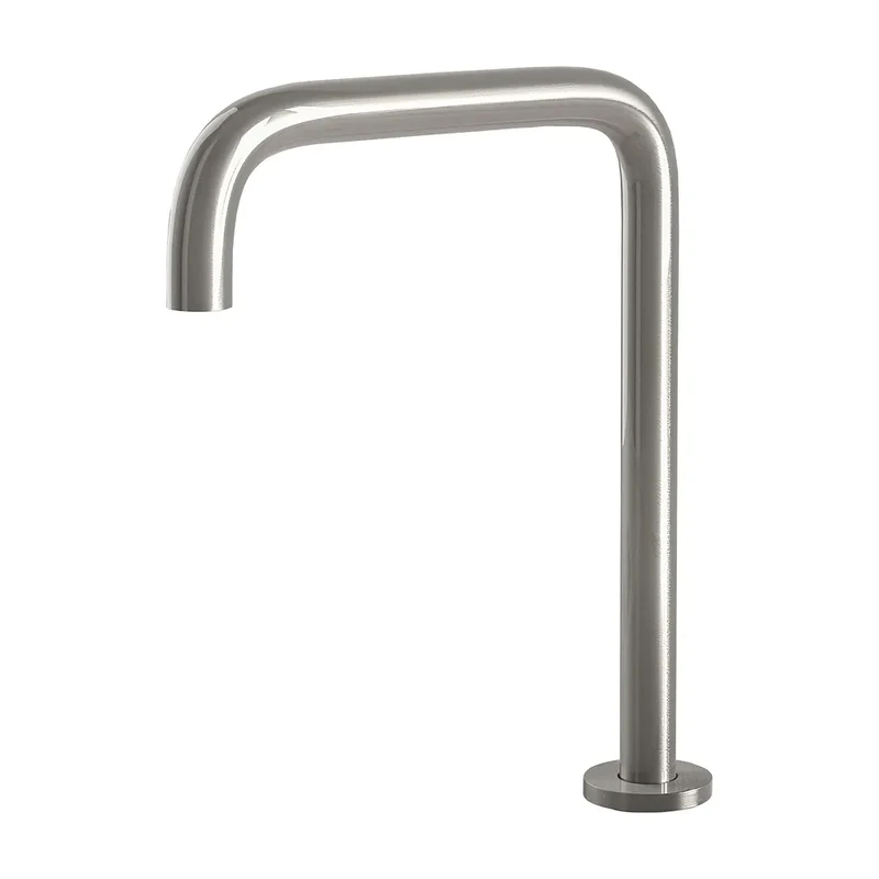 Caño de grifo en acero cepillado giro 360 grados encastrado minimalista Guadalope Valaz