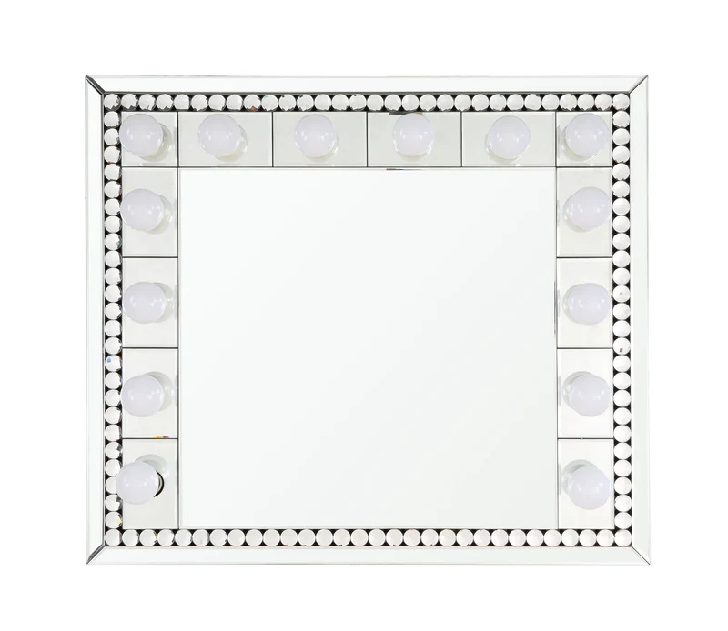 Farai - 28" Accent Mirror - Mirrored & Faux Crystal Diamonds