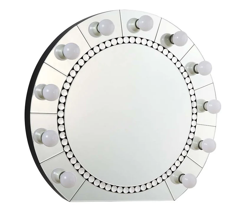 Farai - 29" Accent Mirror - Mirrored & Faux Crystal Diamonds