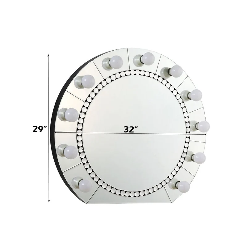 Farai - 29" Accent Mirror - Mirrored & Faux Crystal Diamonds