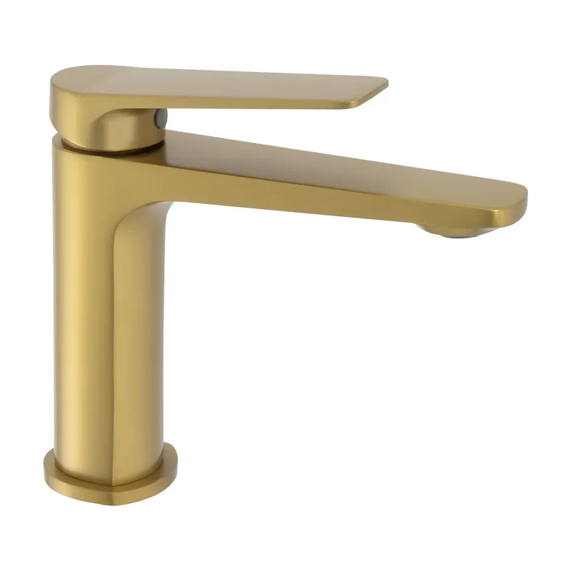 Grifo de lavabo monomando de perfil bajo en oro mate Valdivia de Valaz