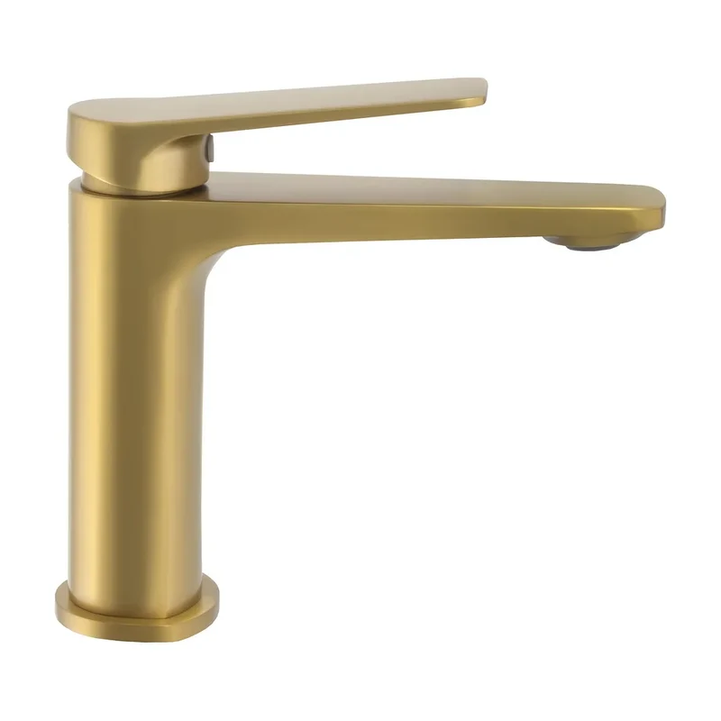 Grifo de lavabo monomando de perfil bajo en oro mate Valdivia de Valaz