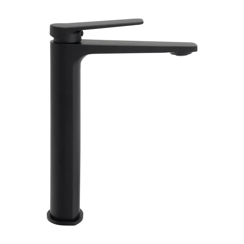 Grifo de lavabo alto monomando para pica o sobre encimera en negro mate Valdivia de Valaz