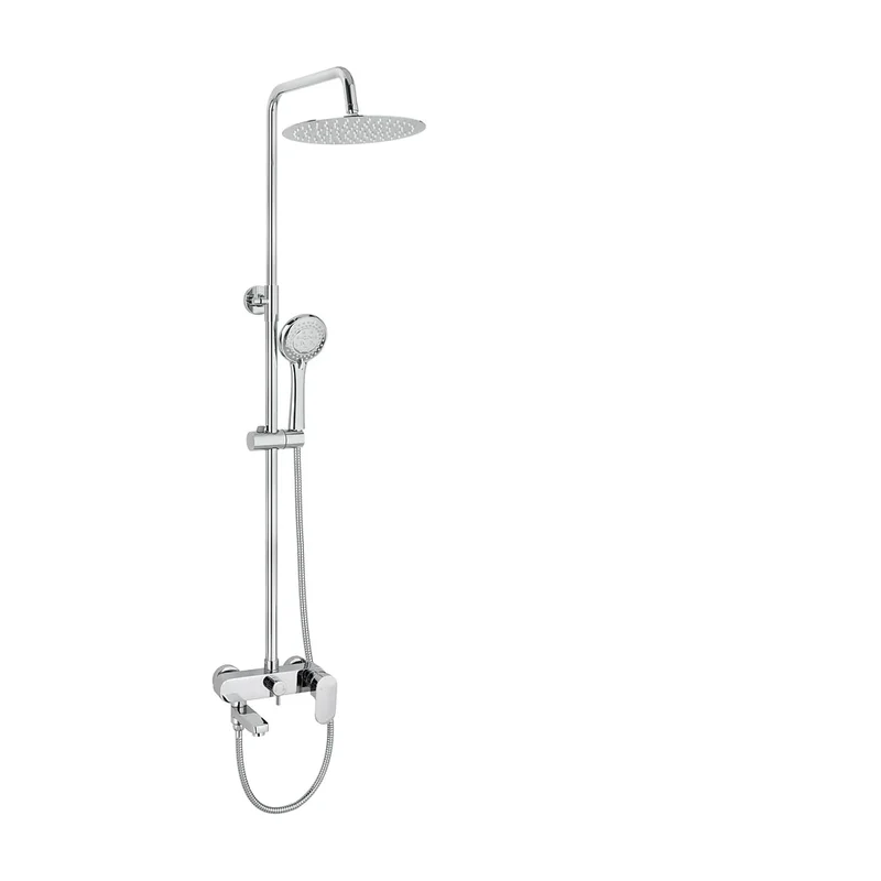 Barra de ducha monomando redonda cromada ajustable hasta 150 cm Viar de Valaz