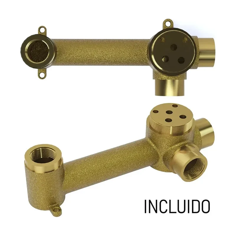 Grifo de lavabo empotrado monomando redondo en oro mate Vaca de Valaz