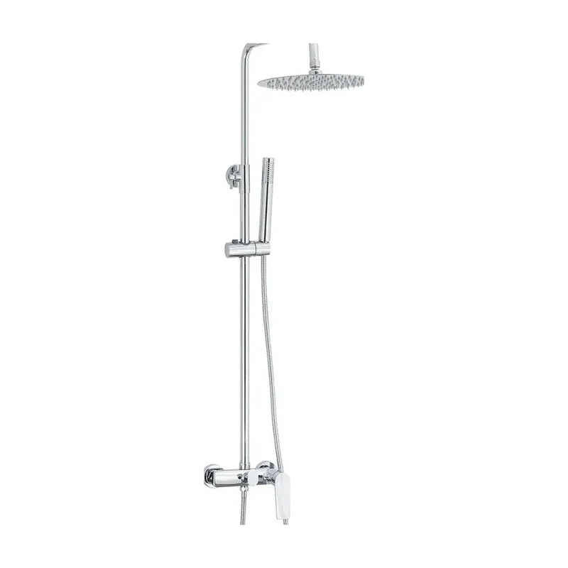 Barra de ducha monomando redonda ajustable hasta 120 cm cromada Valdivia de Valaz