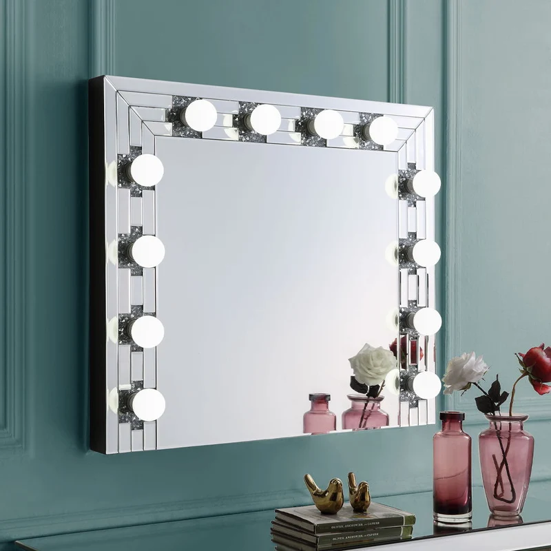 Noralie - Accent Mirror - Faux Diamonds & Mirrored