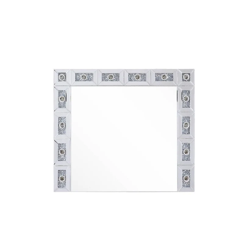 Noralie - 28" X 32" Accent Mirror - Mirrored & Faux Diamonds