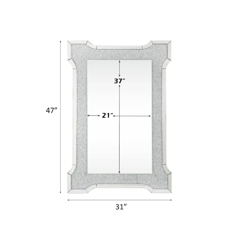Noralie - 47" X 31" Accent Mirror With Faux Diamonds - Mirrored