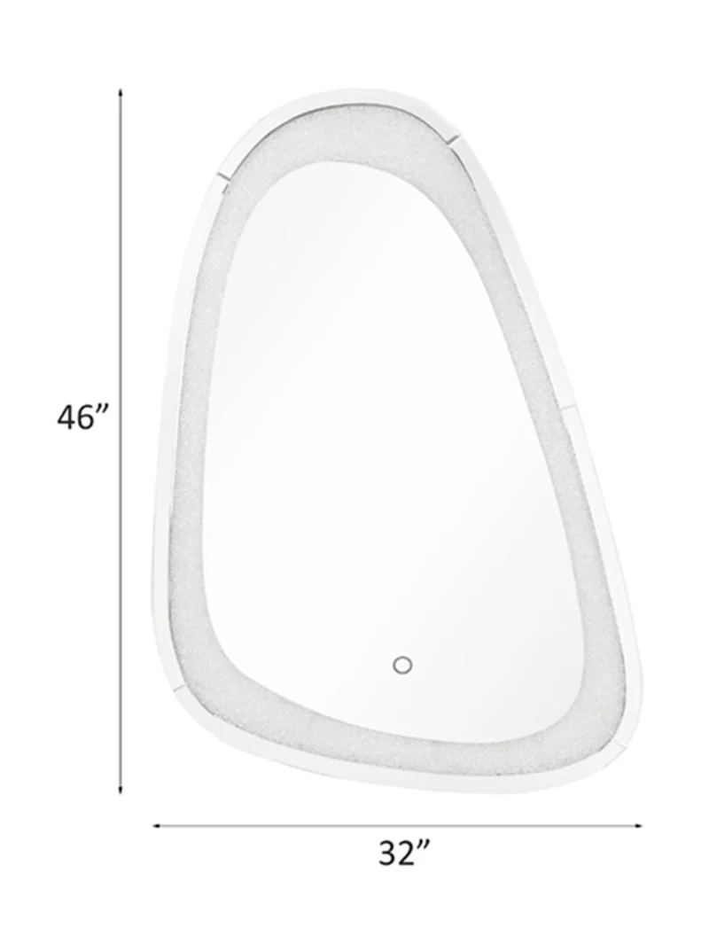 Noralie - 46" Accent Mirror With LED - Mirrored & Faux Diamonds